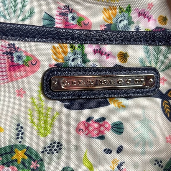 Lily Bloom Maggie Satchel Handbag Ocean Turtles and Whales - Picture 3 of 11